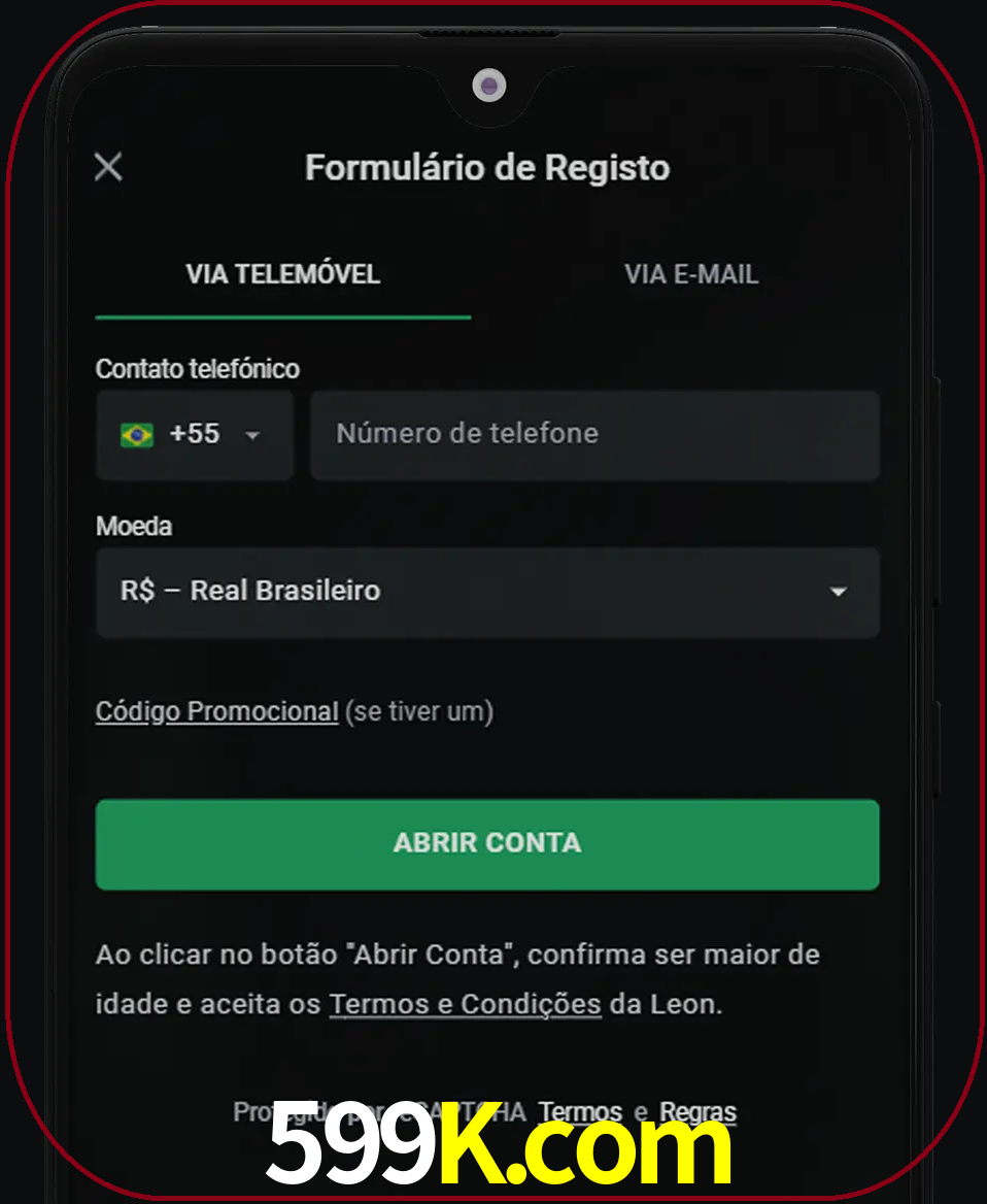 Abra o aplicativo e inicie o processo de registro.